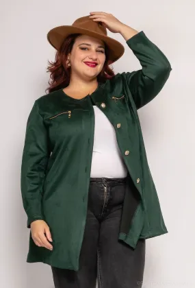 Mittellange Jacke in Wildlederoptik